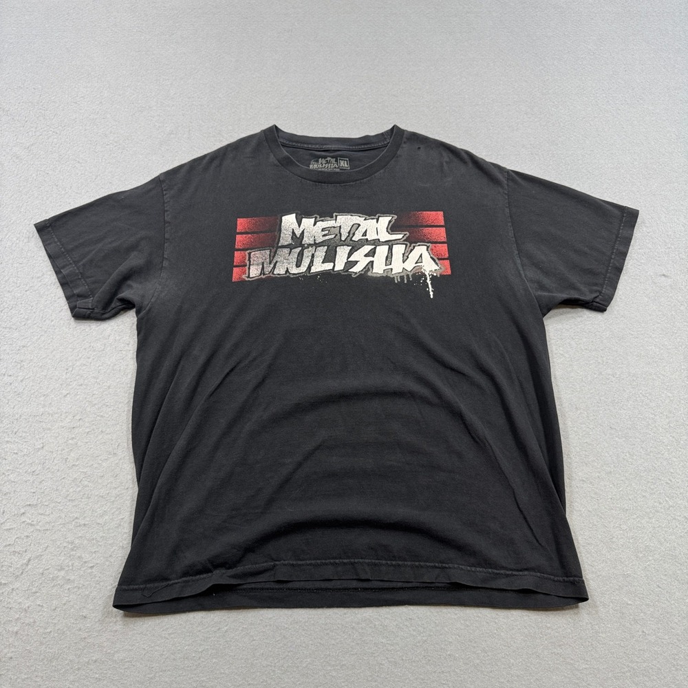 Y2K Metal Mulisha T-Shirt Men's XL Black Faded Short Sleeve Cotton Rock Band Tee